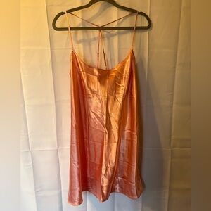 Peach Colored Slip Dress with Adjustable Straps - Size XL